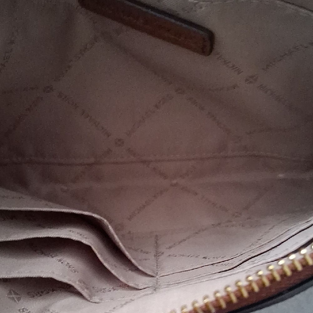 Michael Kors Large Tan and Brown Logo Wristlet EUC - Picture 5 of 6